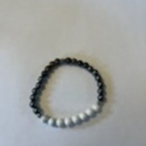 Jelly's Jewelry and Boutique Handcrafted Black and White Stone Beaded Bracelet
